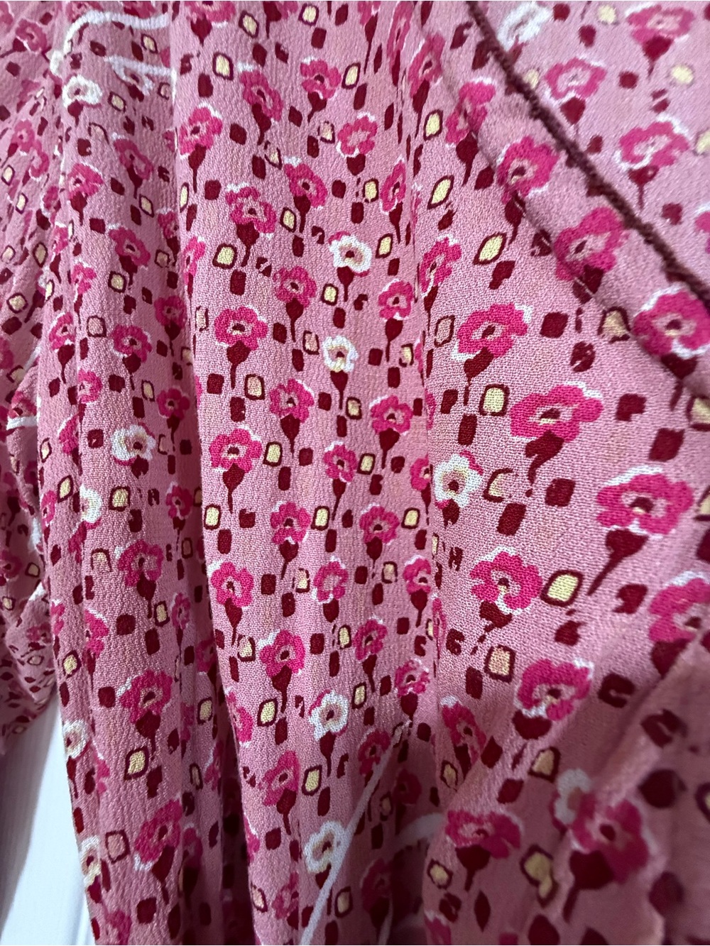 Poupette St. Barth Pink Floral Wrap Robe with Tie Waist - Picture 3 of 4